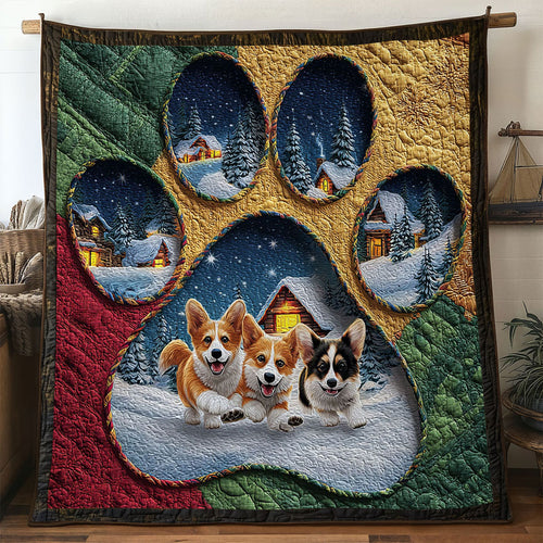 Peaceful Frost Corgi Paw WN0611080CL Quilt