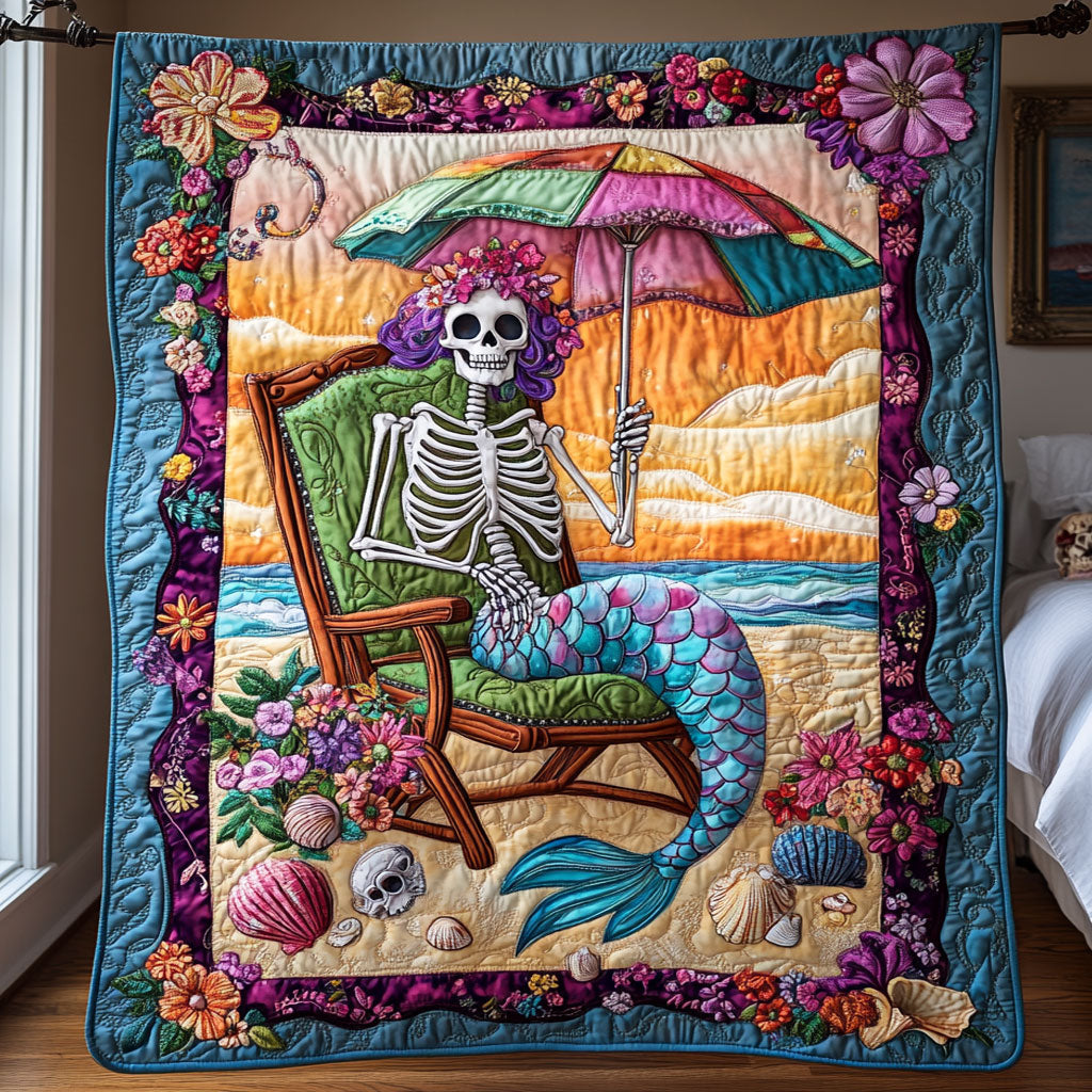 Skeleton On Vacation WY2008050CL Quilt
