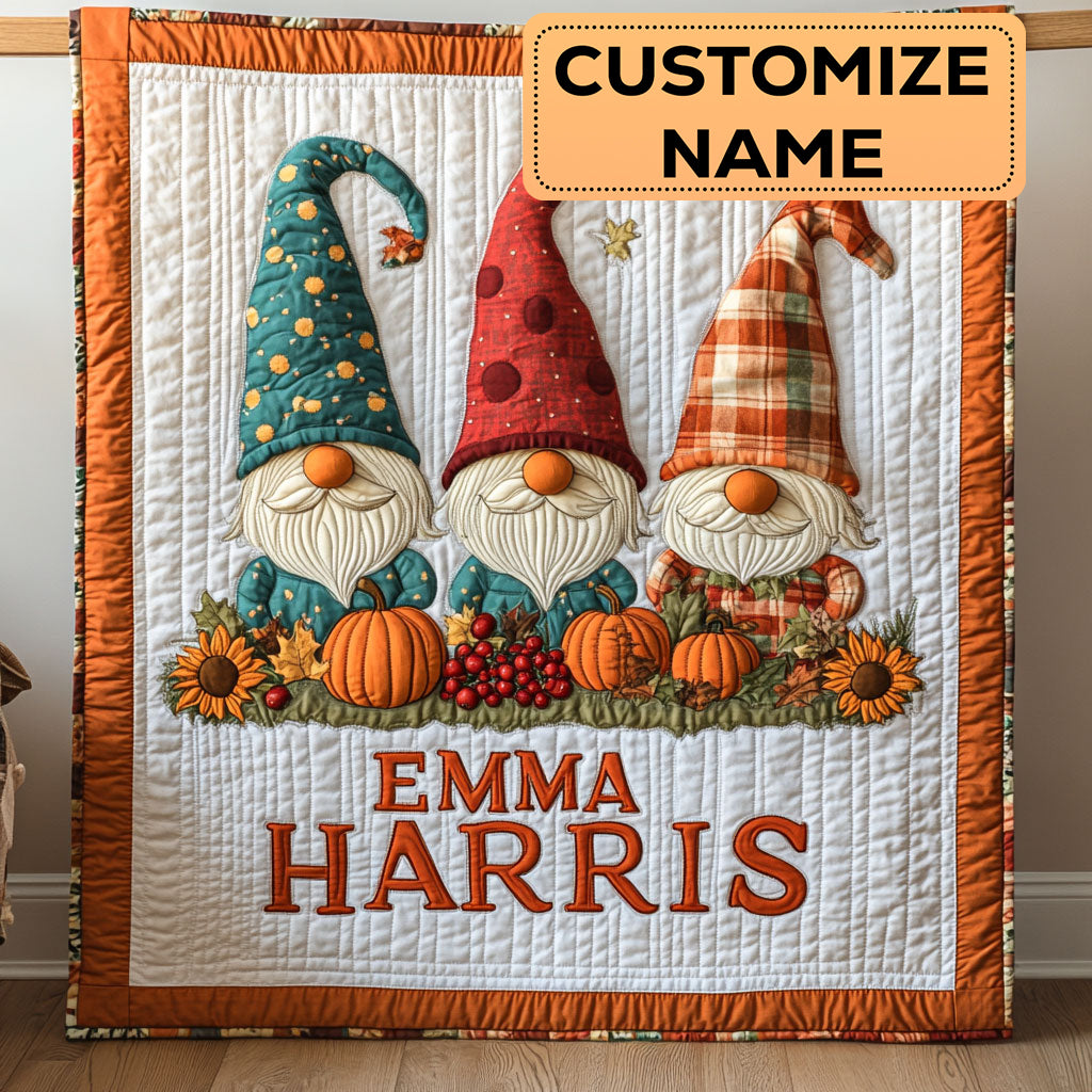 Magic Fall Gnome CW3007040CL Personalized Baby Quilt