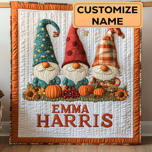 Magic Fall Gnome CW3007040CL Personalized Baby Quilt