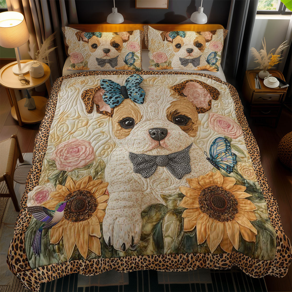 Floral Bulldog WN2412037CL Duvet Cover Set