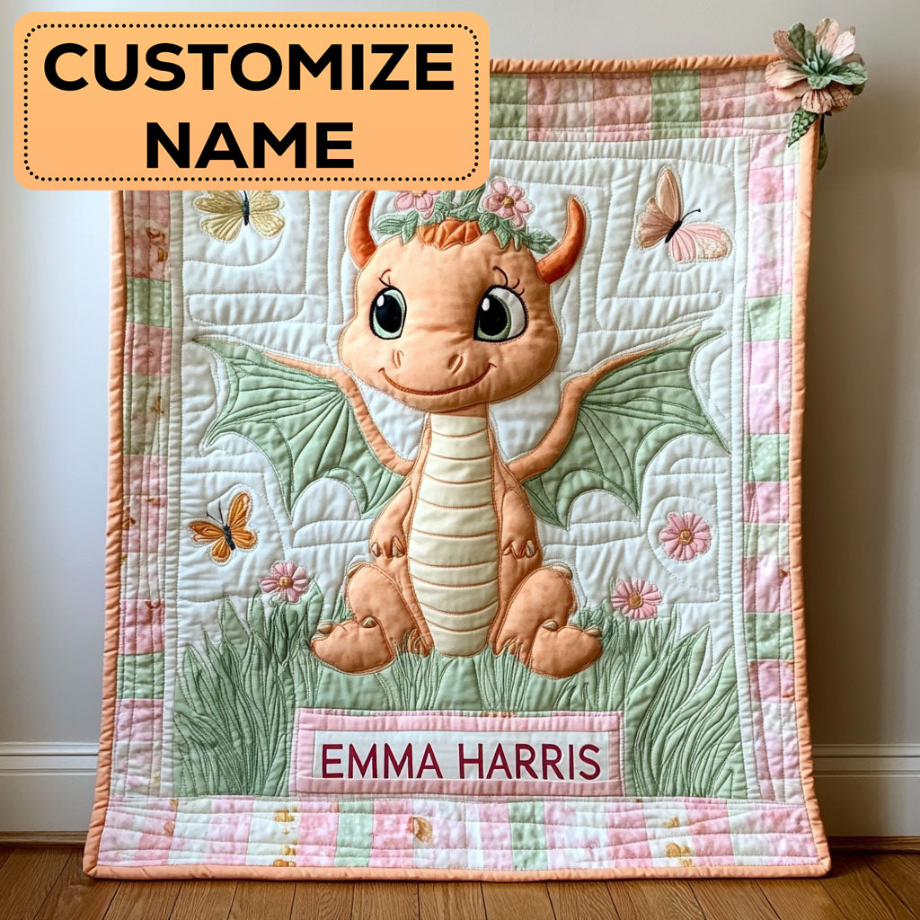Happy Dragon CW2607032CL Personalized Baby Quilt