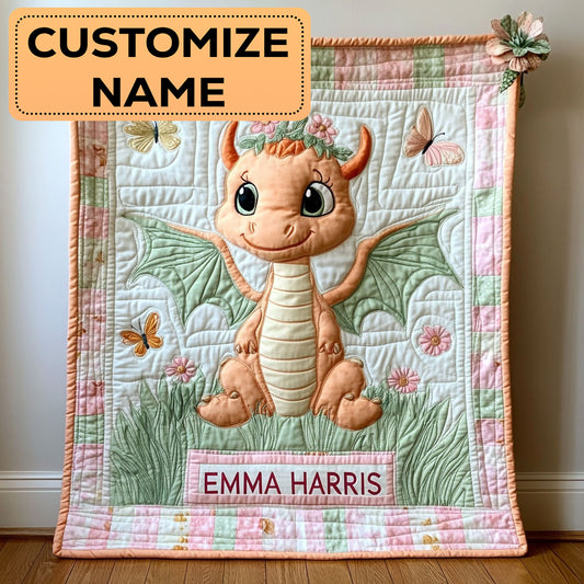 Happy Dragon CW2607032CL Personalized Baby Quilt