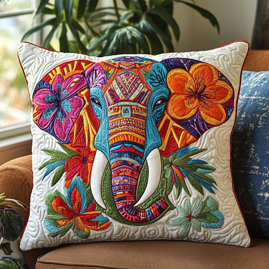 Floral Elephant CW2006018CL Quilt Pillow Case