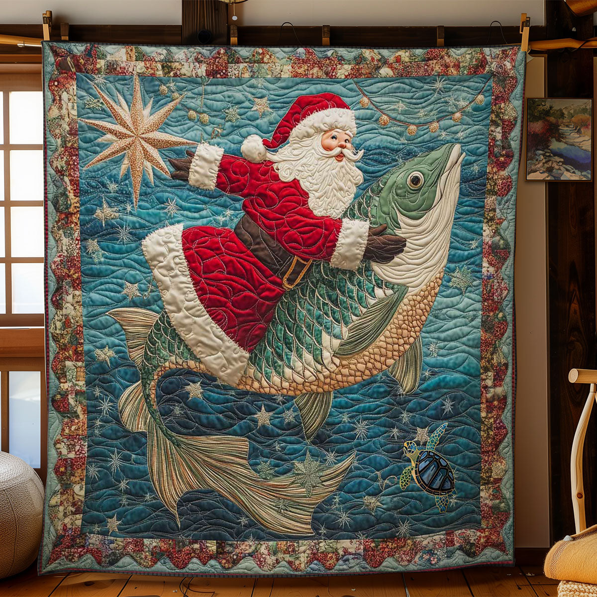 Santa’s Ocean Ride WN0612071CL Quilt