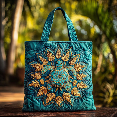 Sunray Turtle Mandala WN3009053CL Quilted Tote Bag