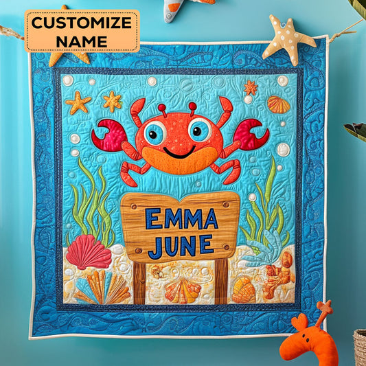 Cute Crabbles WY0108021CL Personalized Baby Quilt