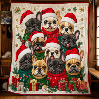 Bulldog Christmas CW1411040CL Quilt