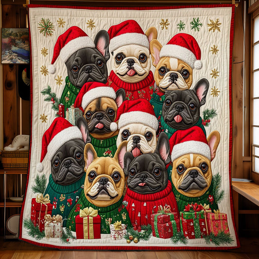 Bulldog Christmas CW1411040CL Quilt