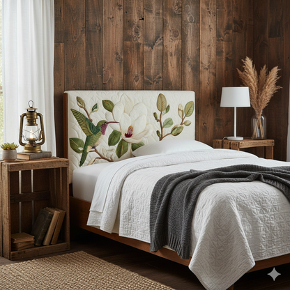 Hummingbird And Magnolias XR1912004CL Quilted Headboard Slipcover