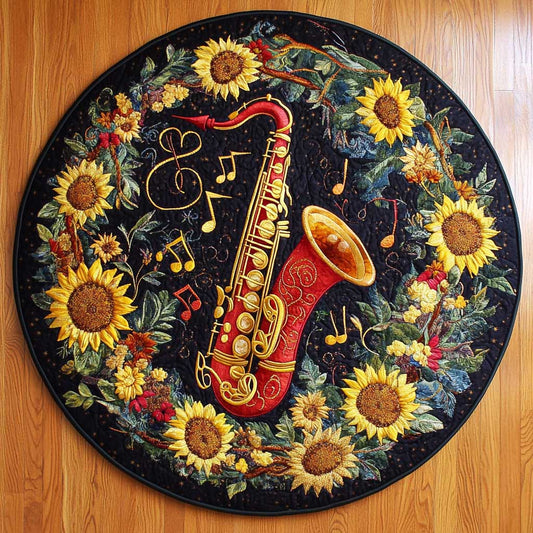 Sunflower Saxophone WN2305063CL Quilted Round Mat