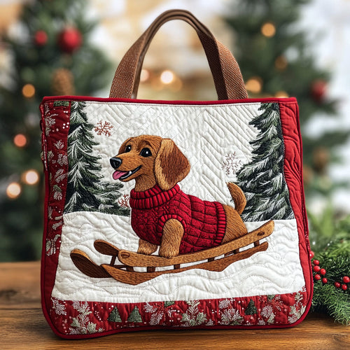 Joyful Dachshund CW1211031CL Quilted Tote Bag