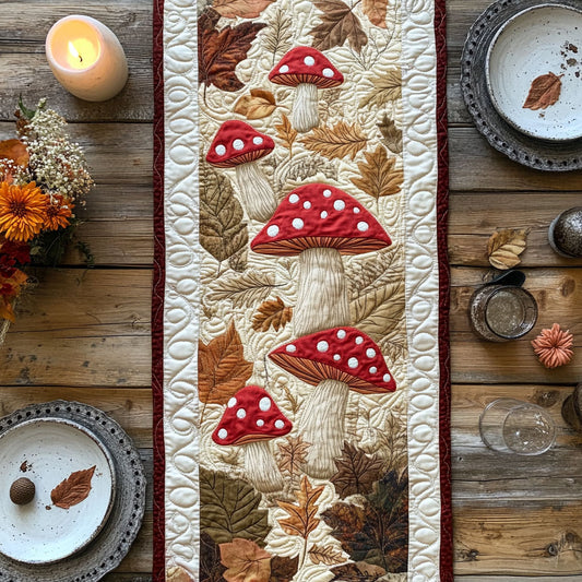 Mushroom Forest CW1306034CL Quilted Table Runner