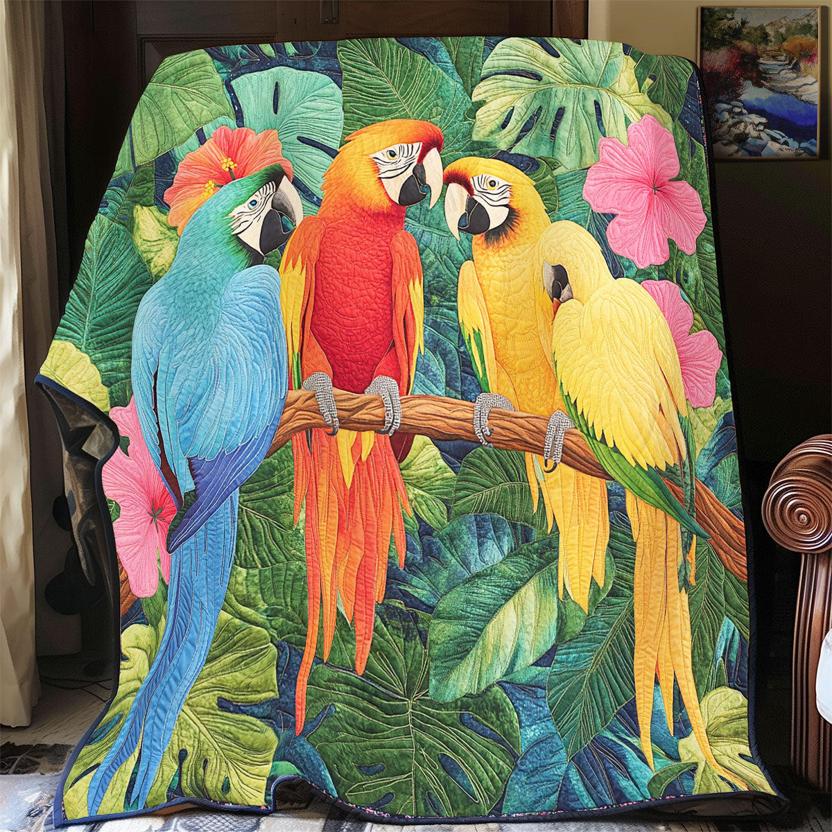 Tropical Parrot Gathering WX1306050CL Quilt