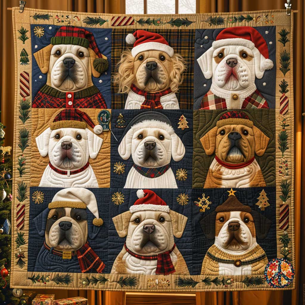 Dog Christmas Pawsitivity WN1810027CL Quilt