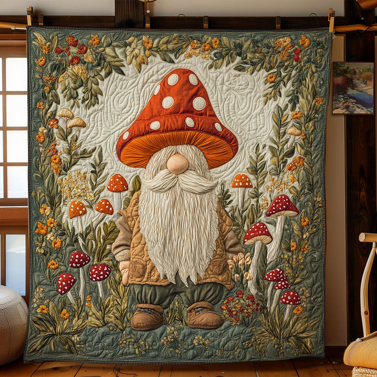 Gnome And Mushrooms WN1507031CL Quilt