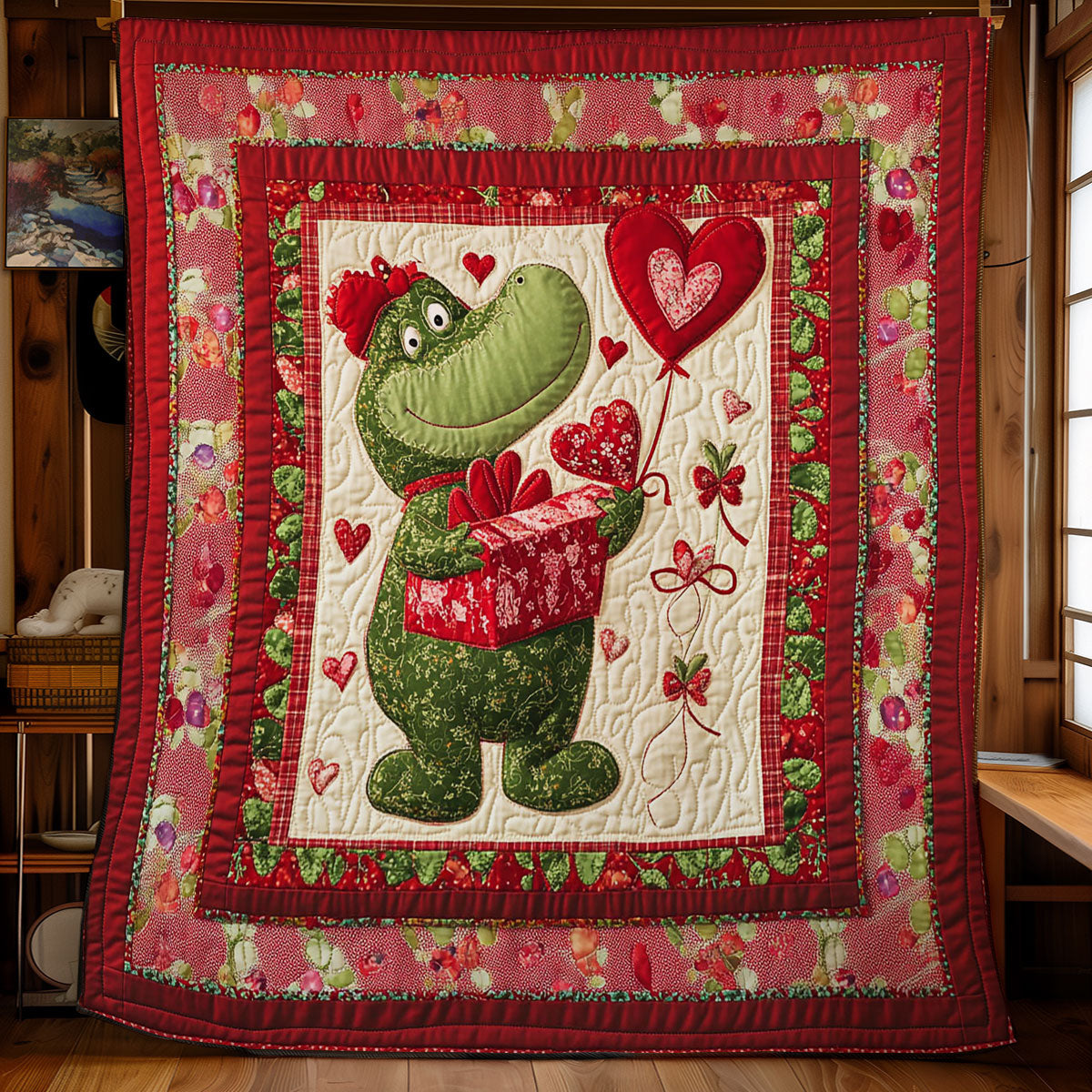 Heart Crocodile WY1701045CL Quilt