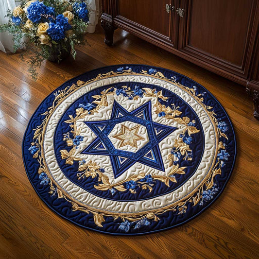 Jewish Star Harmony WN2203051CL Quilted Round Mat