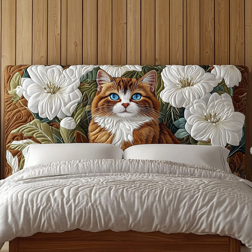Blooming Graceful Cat QA2012012CL Quilted Headboard Slipcover