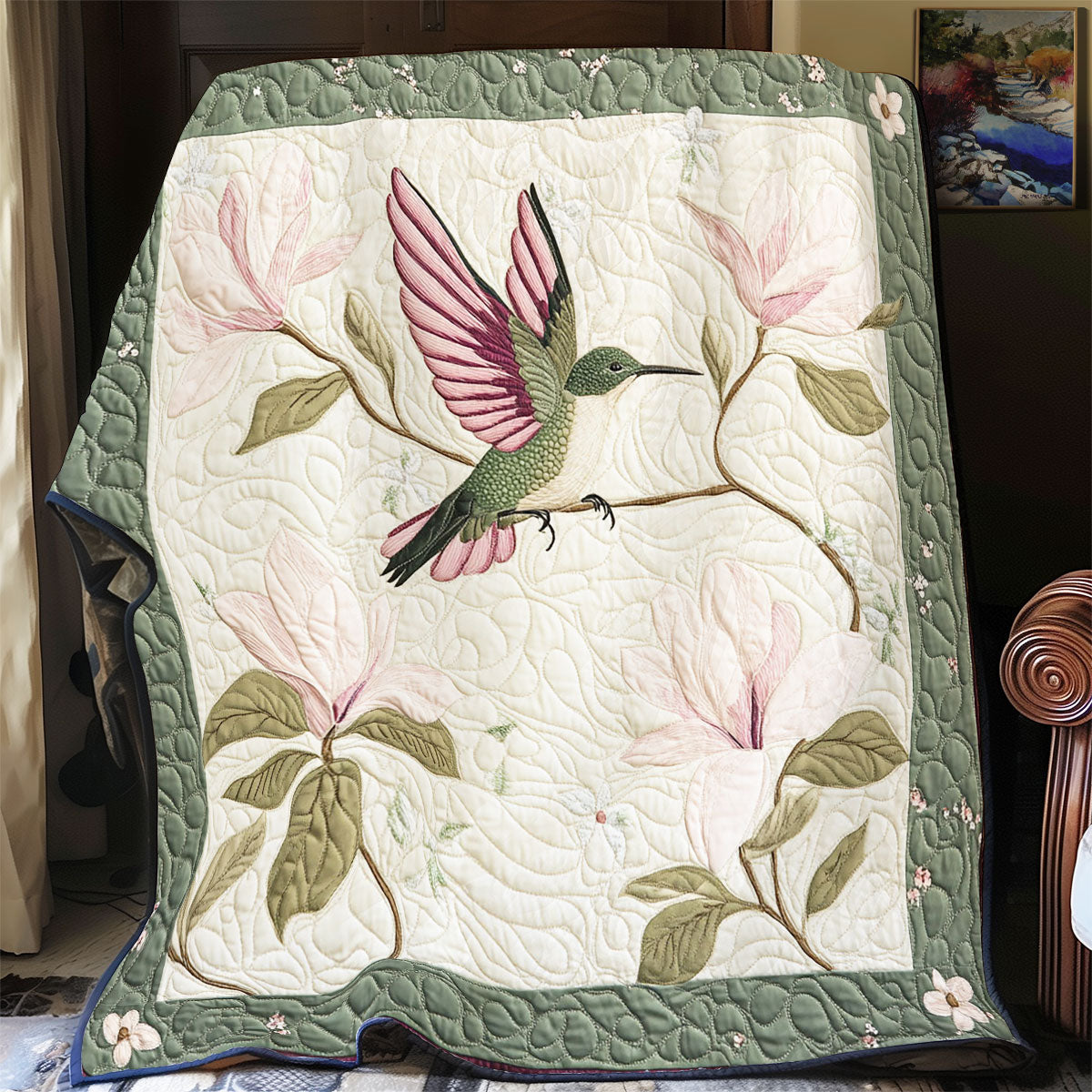 Hummingbird In Flower WY1903011CL Quilt
