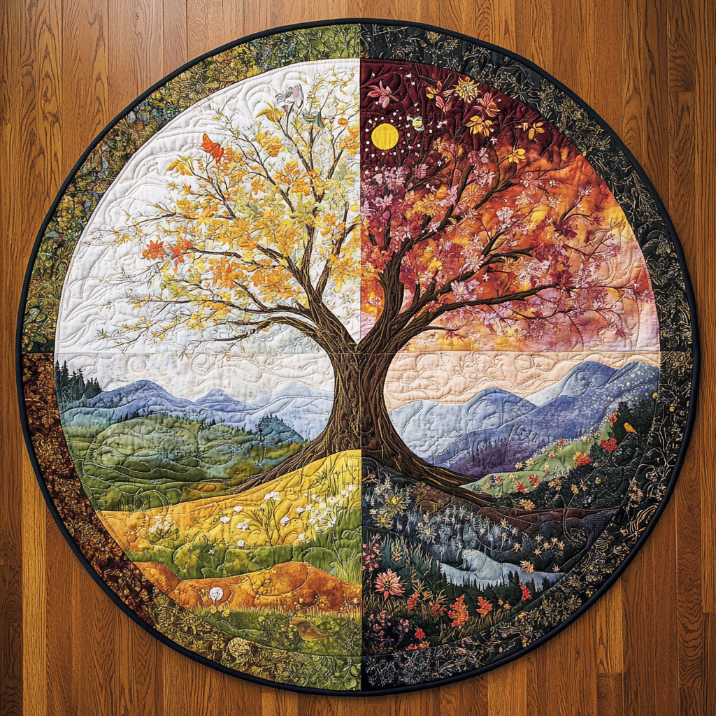 The Timeless Journey WY1208055CL Quilted Round Mat