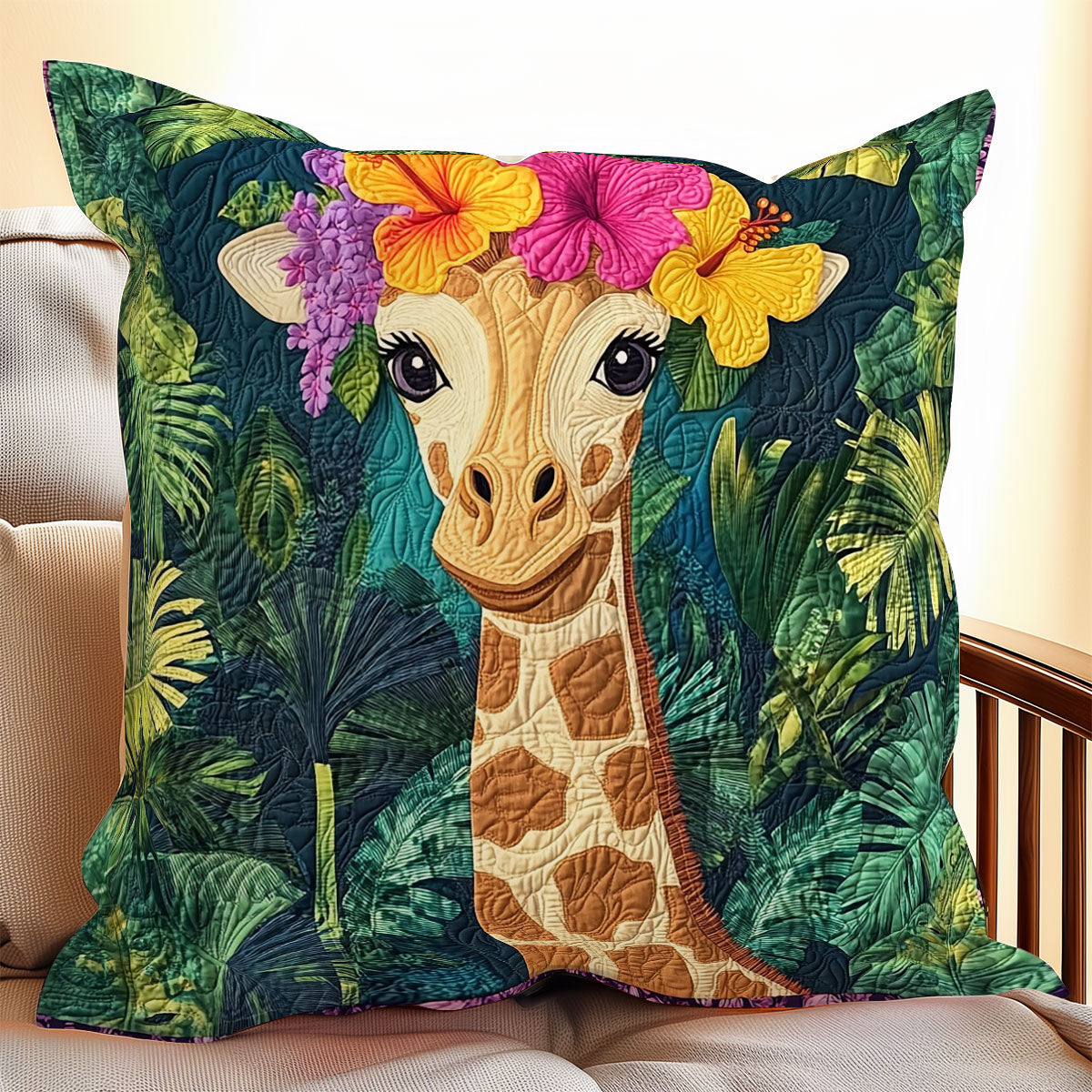 Lovely Giraffe WX0406096CL Quilt Pillow Case