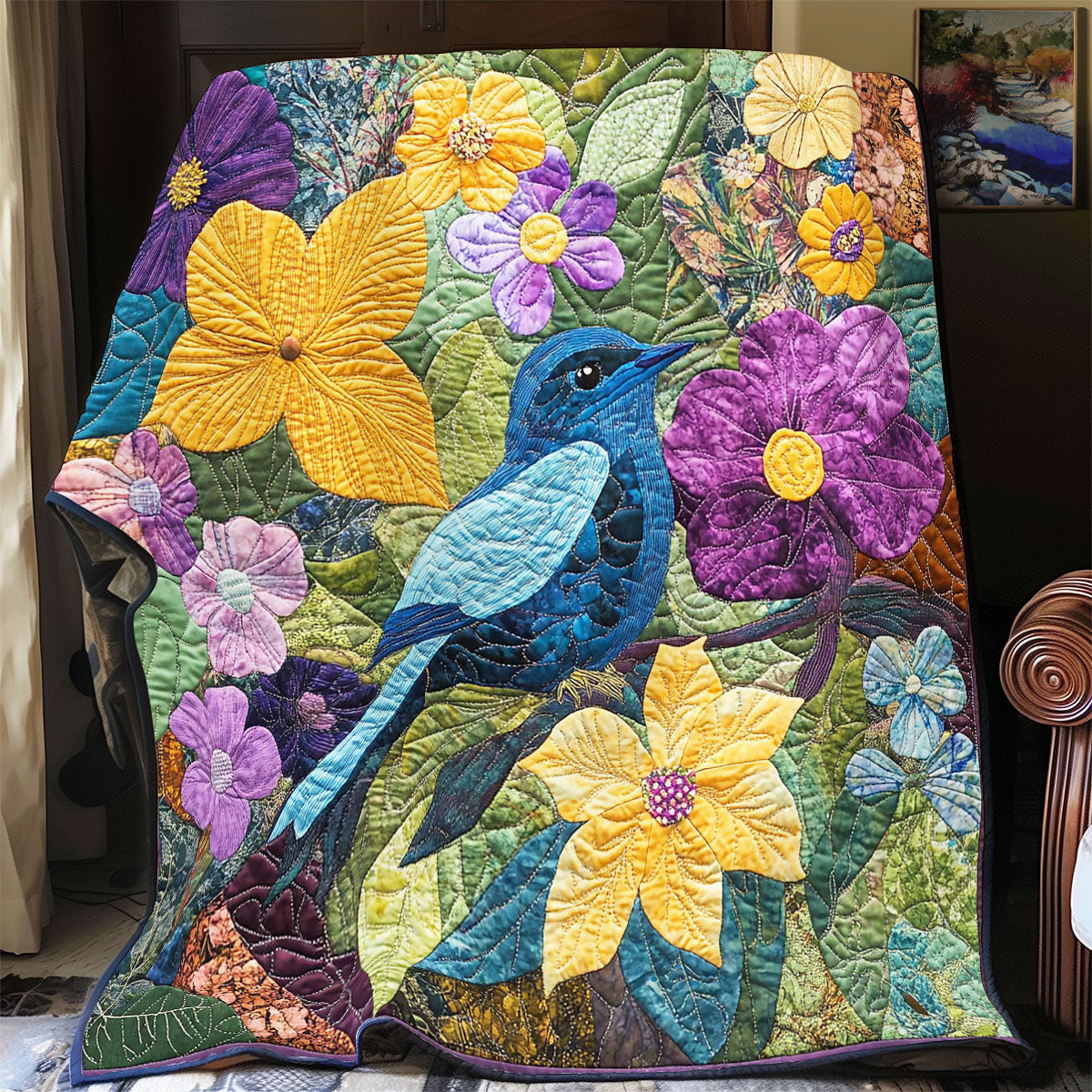 Bird In Flower WY1002014CL Quilt