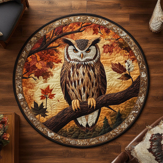 Autumn Regal Owl CW2907003CL Quilted Round Mat