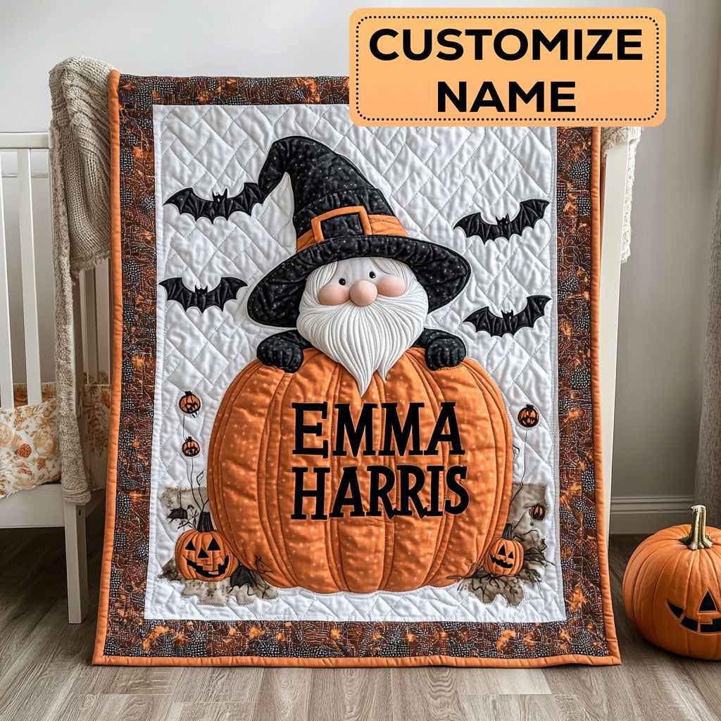 Pumpkin Gnome CW3007010CL Personalized Baby Quilt