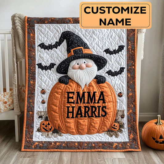 Pumpkin Gnome CW3007010CL Personalized Baby Quilt