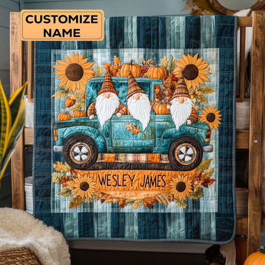 The Cozy Caravan WY3107007CL Personalized Baby Quilt