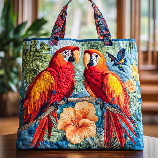 Parrot Blossom CW2609011CL Quilted Tote Bag