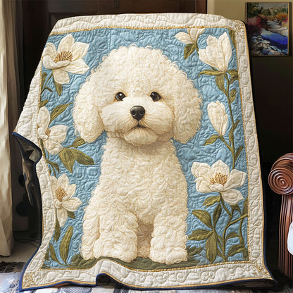 Bichon In Magnolia Garden WY2103015CL Quilt