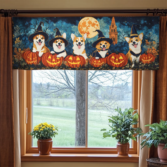 Spooky Corgi WN3107062CL Quilted Valance