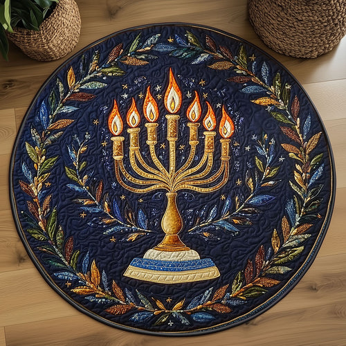 Hanukkah Golden Glow WN1407021CL Quilted Round Mat