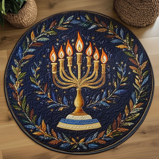 Hanukkah Golden Glow WN1407021CL Quilted Round Mat