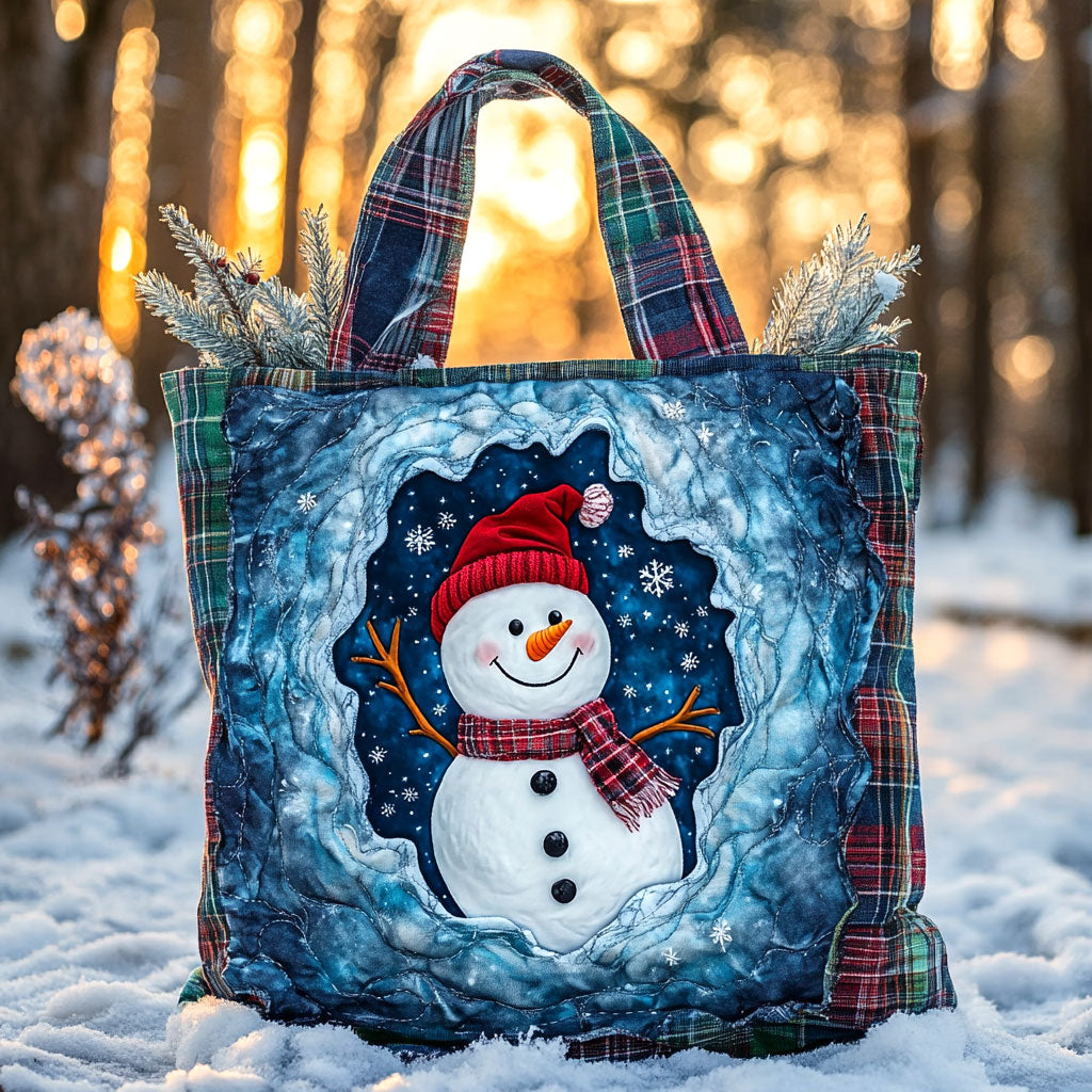 Snow Blast Snowman WN1111076CL Quilted Tote Bag