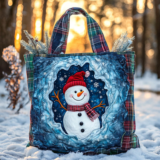 Snow Blast Snowman WN1111076CL Quilted Tote Bag