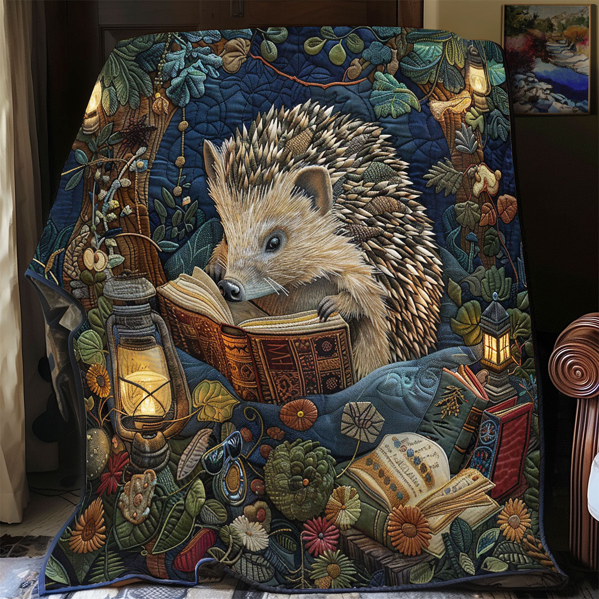 Reading Hedgehog WP1905038CL Quilt