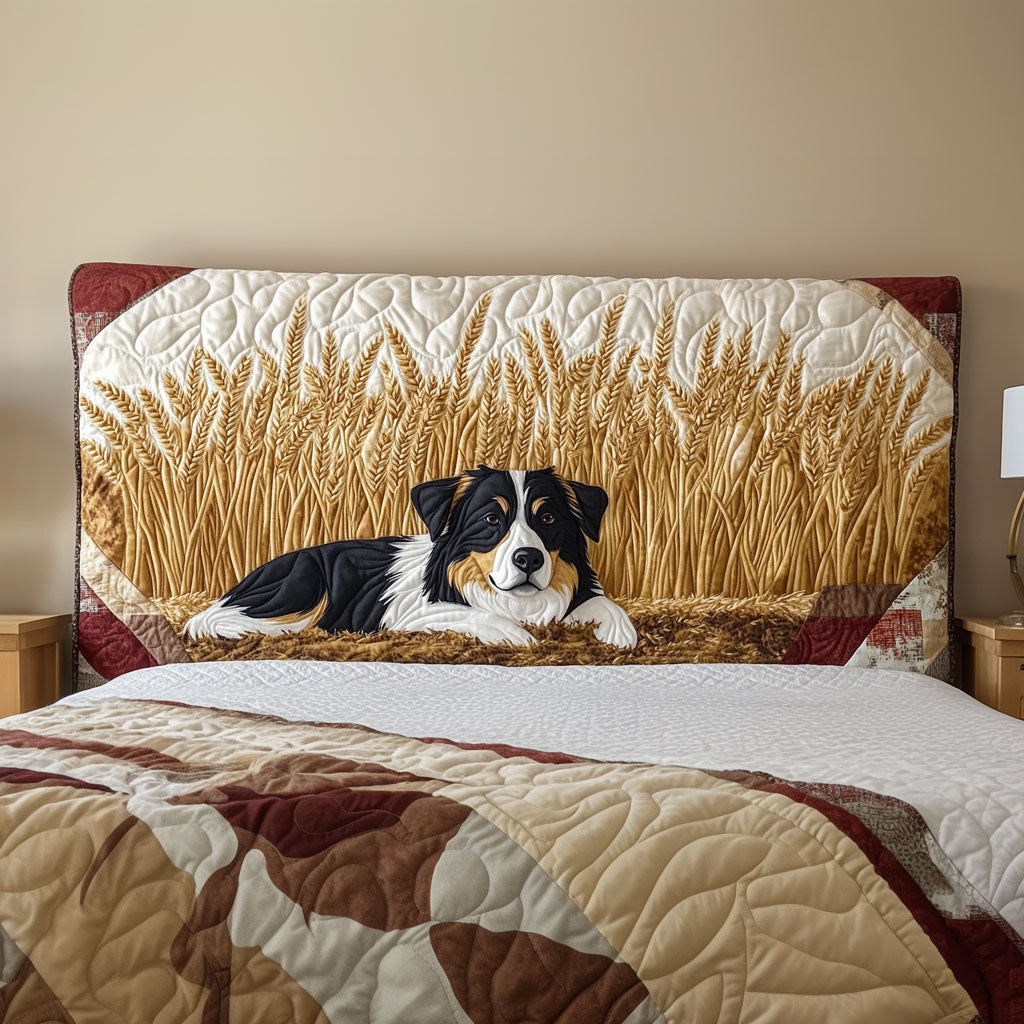 Dog On Paddy Field QA3112019CL Quilted Headboard Slipcover