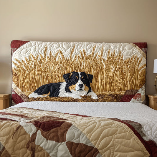 Dog On Paddy Field QA3112019CL Quilted Headboard Slipcover