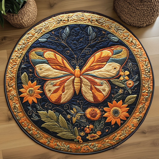 Amber Butterfly WN0107001CL Quilted Round Mat