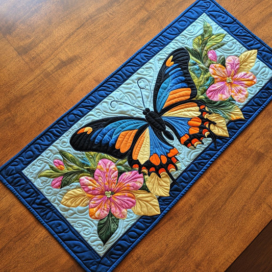 Butterfly Flower WX2904008CL Quilted Table Runner