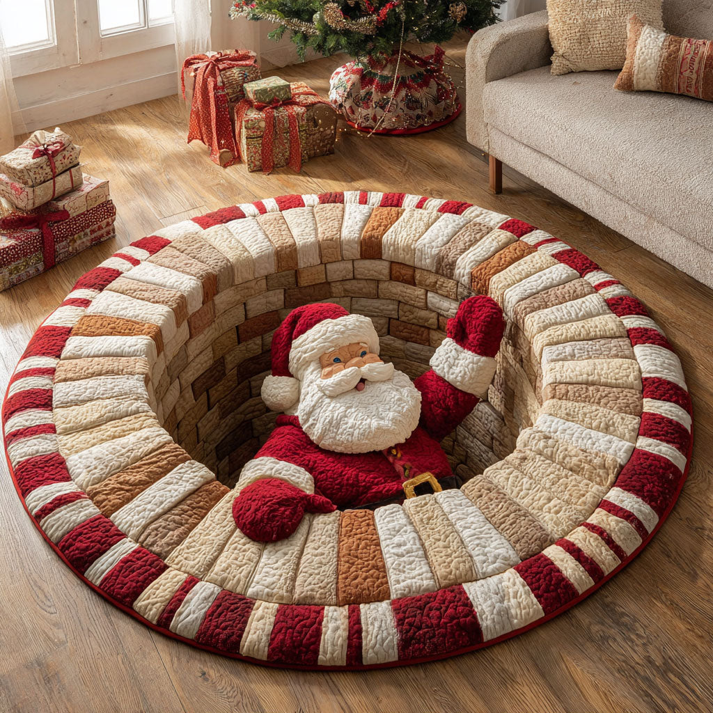 Santa Chimney CW1811064CL Quilted Round Mat