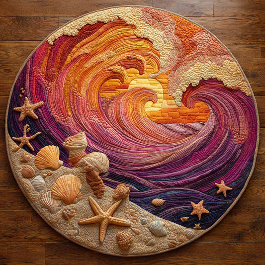 Dreamy Beach CW0809053CL Quilted Round Mat