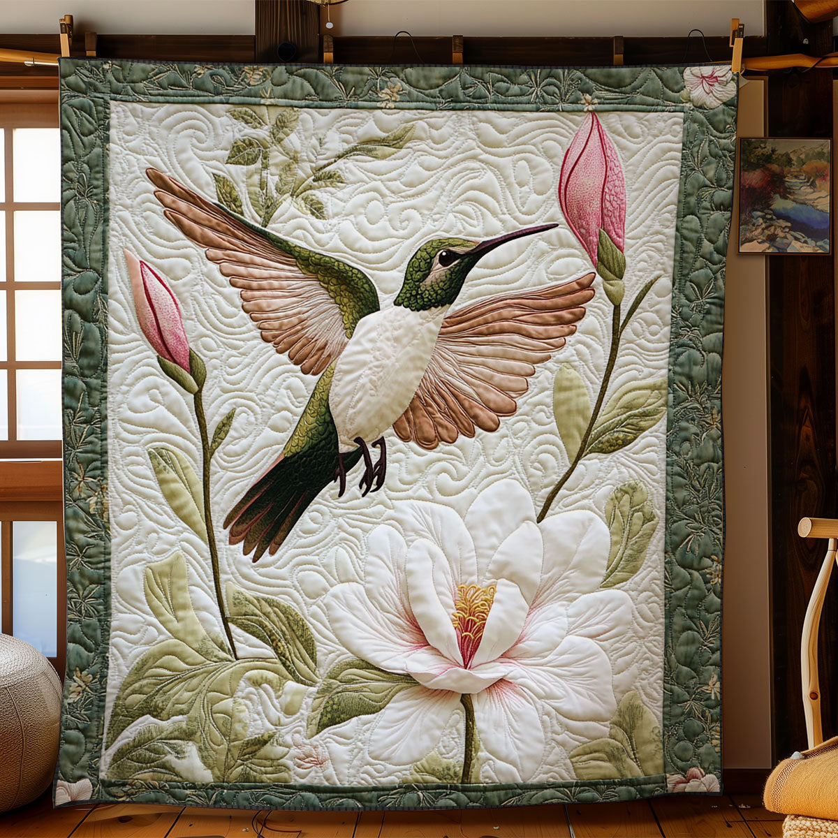 Magnolia And Hummingbird WY1903009CL Quilt