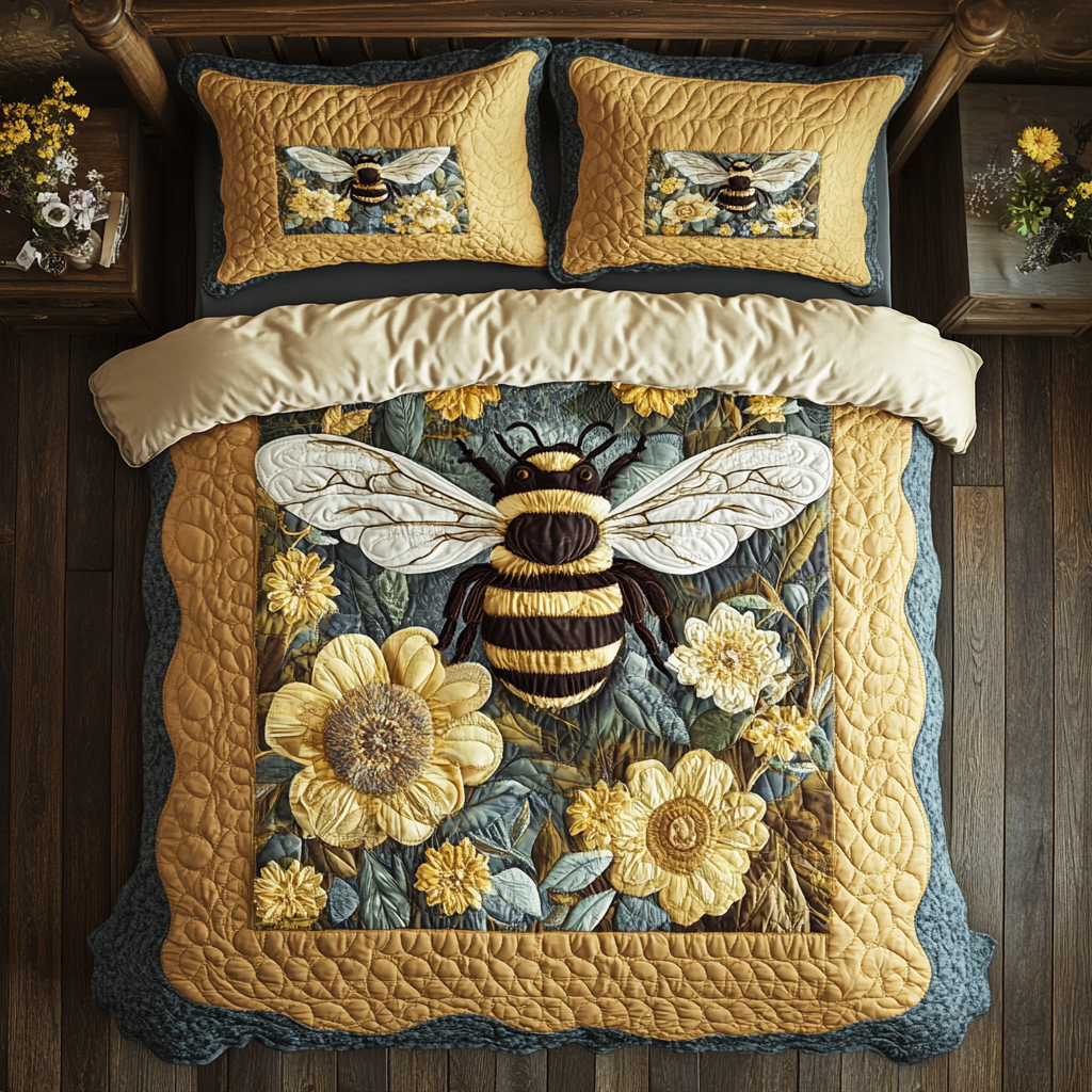 Floral Bumblebee XR0603001CL Duvet Cover Set