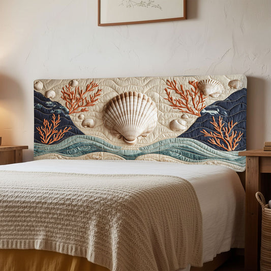 Ocean Seashell QA1712009CL Quilted Headboard Slipcover