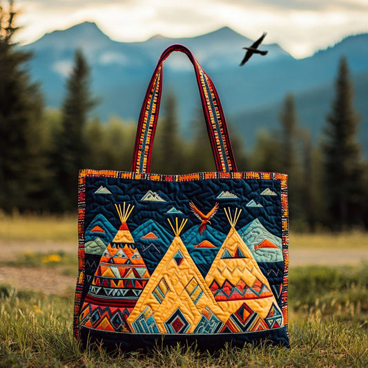 Prairie Teepee WN2209056CL Quilted Tote Bag