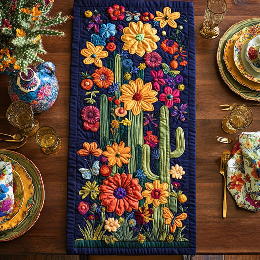Cactus Fiesta Bloom CP1706042CL Quilted Table Runner